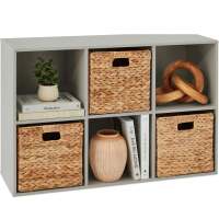 6-Cube Bookshelf, 11in Storage Display w/ Removable Panels, Customizable