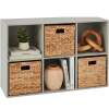 6-Cube Bookshelf, 11in Storage Display w/ Removable Panels, Customizable