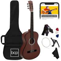 Beginner Acoustic Guitar Set w/ Case, Strap, Extra Strings - 38in