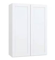 Hampton Bay Courtland 30 in. W x 12 in. D x 42 in. H Assembled Shaker Wall Kitchen Cabinet in Polar White