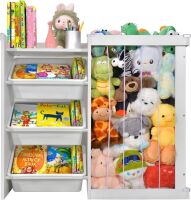 Mpow Plush Animal Storage Rack + Toy Storage Box All-in-One Multifunctional Toy Storage Cabinet