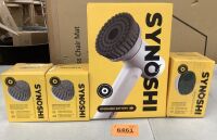 Synoshi Electric Power Spin Scrubber Cordless Power Brush, Upgraded Battery with 2 Extra Cone-Shaped Brushes and 1 Sponge Head Set