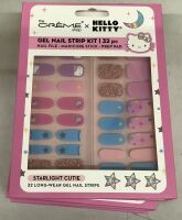 The Cr&egrave;me Shop x Hello Kitty Gel Nail Strip Kit 32pc with Nail File, Manicure Stick, Prep Pads, 6-Pack