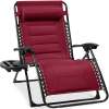 Oversized Padded Zero Gravity Chair, Folding Recliner w/ Headrest, Side Tray