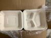 Aricsen Disposable 100 Pack 3 Compartment 8x9 Inch Take Out Food Containers - 2