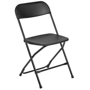 Case of (10) Flash Furniture Black Standard Folding Chair with Solid Seat 