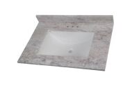 Home Decorators Collection 31 in. W x 22 in. D Cultured Marble White Rectangular Single Sink Vanity Top in Winter Mist