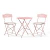 VINGLI 3-Piece Outdoor Folding Bistro Table and Chairs Set