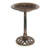 VINGLI 28-in H Antique Copper Resin Birdbath