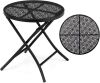 VINGLI Outdoor Folding Side Table with Chic Hollow Pattern