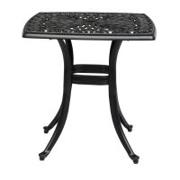 21" Sqaure Outdoor Side Table with Umbrella Hole Black