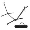 110 in. Metal Height Adjustable Portable Hammock Stand in Black