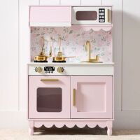 Pretend Play Cottage Kitchen Wooden Toy Set for Kids w/ 5 Accessories