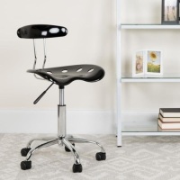 Flash Furniture Black Contemporary Adjustable Height Swivel Task Chair. Appears New