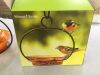 Cuban Hanging Bird Bath or Feeder, Recycled Glass, 20.3 oz Capacity, Orange - 4