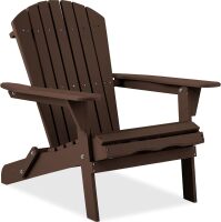 Folding Adirondack Chair Outdoor Wooden Accent Furniture Fire Pit Lounge Chairs for Yard, Garden, Patio w/ 350lb Weight Capacity