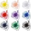 Tigeen 9 Pcs Fascinator for Women Tea Party Hat Headband Cocktail Veil Flower Feather Mesh Derby Hat for Wedding Church