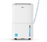 150 pt. 7,000 sq.ft. Dehumidifier in. White with Pump, Drain Hose and Bucket for Basement, Garage, Auto Defrost, Timer