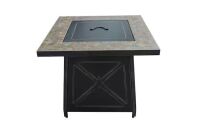 Hampton Bay Crossridge 30.00 in. W 50000 BTU coating Steel Propane Outdoor Fire Pit Table with Lava Rocks and Screen