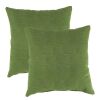 18 in. L x 18 in. W x 4 in. T Square Outdoor Throw Pillow in Olive (2-Pack)
