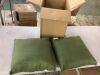18 in. L x 18 in. W x 4 in. T Square Outdoor Throw Pillow in Olive (2-Pack) - 2