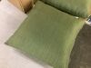 18 in. L x 18 in. W x 4 in. T Square Outdoor Throw Pillow in Olive (2-Pack) - 3
