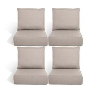 Duraolex 22 in. W x 24 in. D x 6 in. Thick 8-Piece Deep Seating Outdoor Lounge Chair Olefin Cushion, Beige