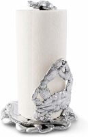 Arthur Court Crab Paper Towel Holder - Coastal Ocean Theme Metal Kitchen Accessory - 13 Inches Tall