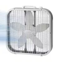Lasko 20 in. 3 Speed Air Circulating Box Fan for Home in White with Save Smart Technology, 1820 CFM and Carry Handle