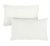 SORRA HOME Sunbrella Canvas Ivory Rectangular Outdoor Corded Lumbar Pillows (2-Pack)