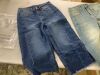 Lot of (2) Sidefeel Women's Capri Jeans High Waisted Wide Leg Stretchy Raw Hem Side Seam, Size 8 & 10 - 2