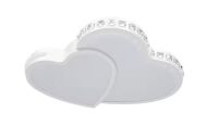 20 in. 1-Light White Integrated LED Flush Mount Heart Shape Design Ceiling Light