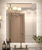 28 in. W x 36 in. H Rectangular Frameless LED Light Anti-Fog Wall Bathroom Vanity Mirror with Backlit