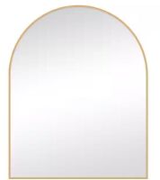 Glacier Bay 24 in. W x 30 in. H Arched Framed Wall Bathroom Vanity Mirror in Brushed Gold