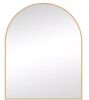 Glacier Bay 24 in. W x 30 in. H Arched Framed Wall Bathroom Vanity Mirror in Brushed Gold