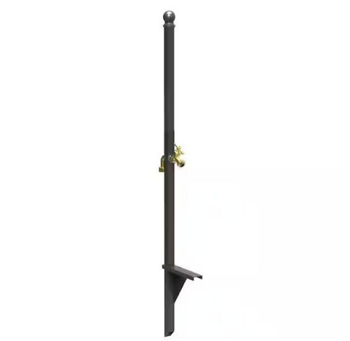 125 ft. Americana Black Steel Customizable Hose Stand Garden Hose Reel with Bib