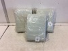 Lot of (3) Modern Striped Bed Blankets, 90" x 92"  