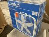 Lot of (2) Lasko 20 in. 3 Speed Air Circulating Box Fan for Home in White with Save Smart Technology, 1820 CFM and Carry Handle