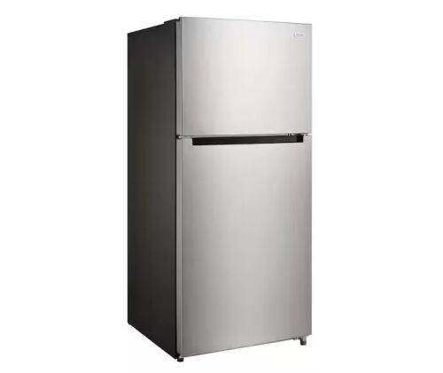 Vissani 18.1 cu. ft. Top Freezer Refrigerator in Fingerprint Resistant Stainless Steel Look, Garage Ready