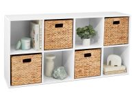 8-Cube Bookshelf, 11in Storage Display w/ Removable Panels, Customizable