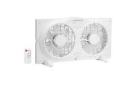 Hampton Bay 9 in. 3-Speed Digital Window Fan with Remote Control in White