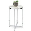 Round Coffee Side Table w/ Faux Marble Top, Metal Frame,&nbsp;16in&nbsp;