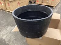RTS Home Accents 24 in. Dia x 14 in. H Black Plastic Half Barrel Planter