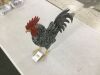 Evergreen 14 in. H Metal Rooster with Dark Feathers Garden Statue - 4