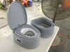VINGLI Portable Toilet with Detachable Inner Bucket Removable Paper Holder Grey - 2