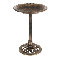 VINGLI 28-in H Antique Copper Resin Birdbath