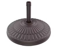 80 lbs. HDPE Round Patio Umbrella Base Free Standing Heavy Duty Base Water and Sand in Dark Brown