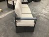 5-Piece Modern Outdoor Aluminum Armrest Iron-Back Sofa and Chair Set with Beige Cushions - Scratch & Dent - 2