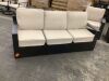 5-Piece Modern Outdoor Aluminum Armrest Iron-Back Sofa and Chair Set with Beige Cushions - Scratch & Dent - 4