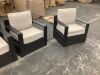 5-Piece Modern Outdoor Aluminum Armrest Iron-Back Sofa and Chair Set with Beige Cushions - Scratch & Dent - 7